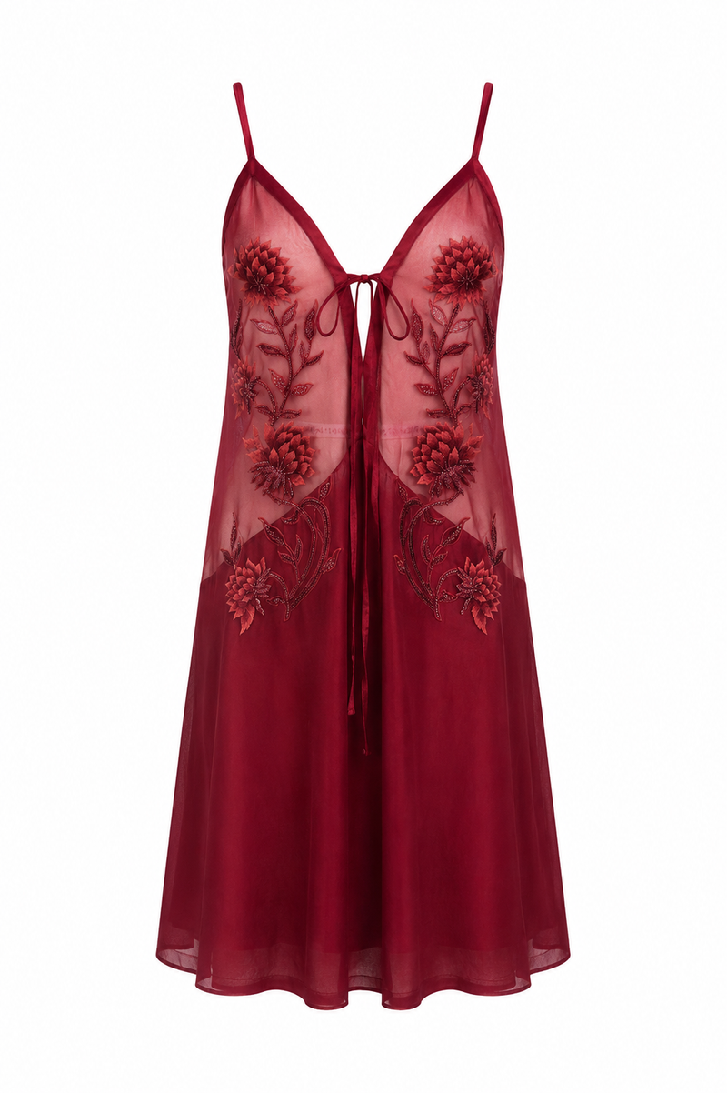The Brahma Kamal Satin Silk Nightdress