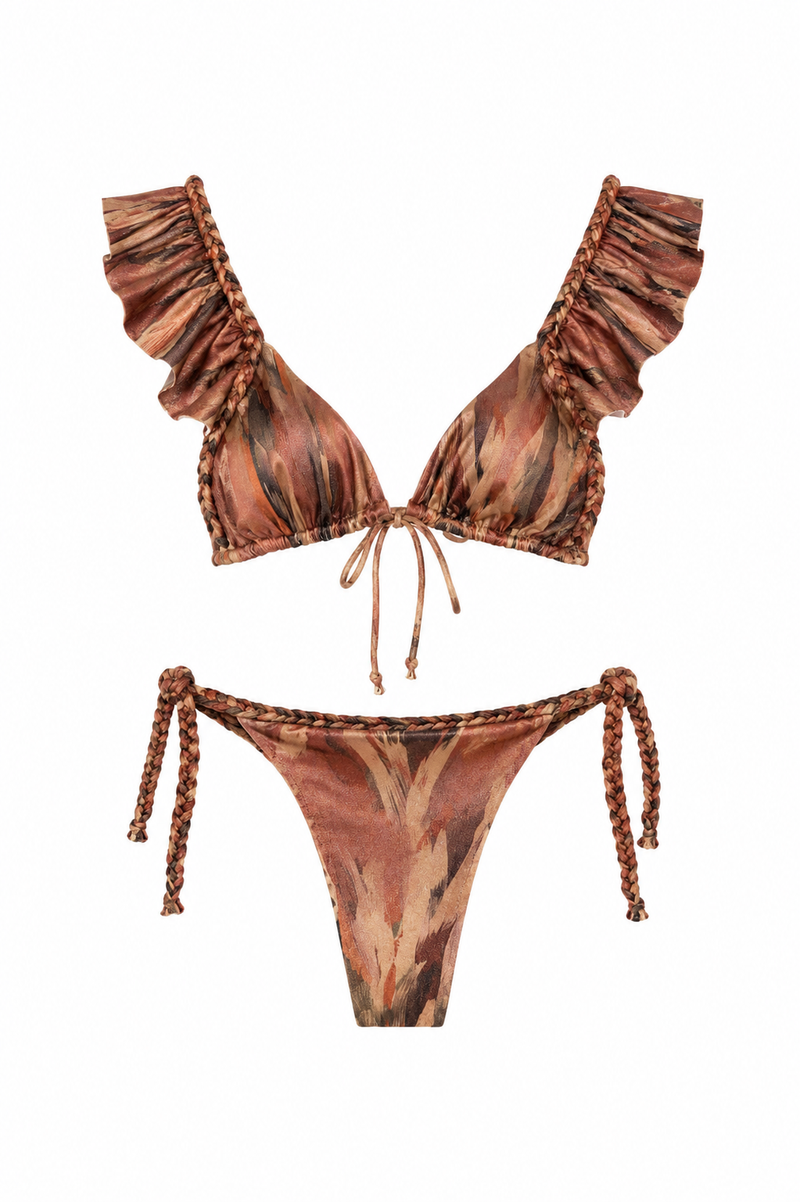 The Vaela Braided Ruffle Bikini Set