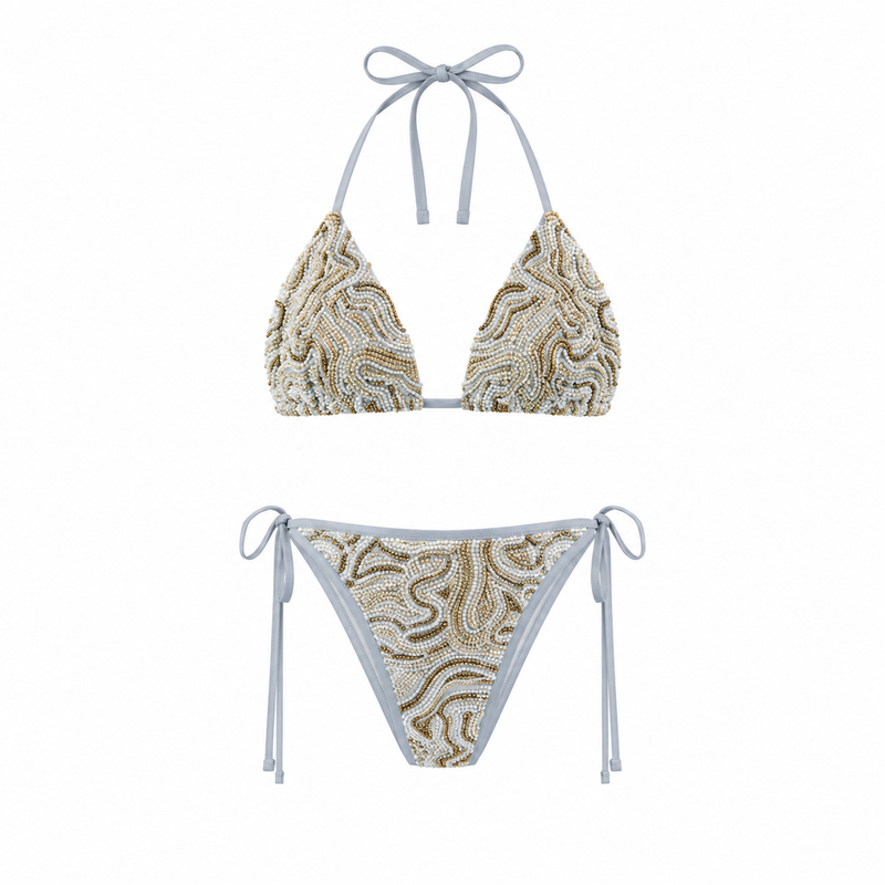 The Elowen Dove Grey Triangle Bikini