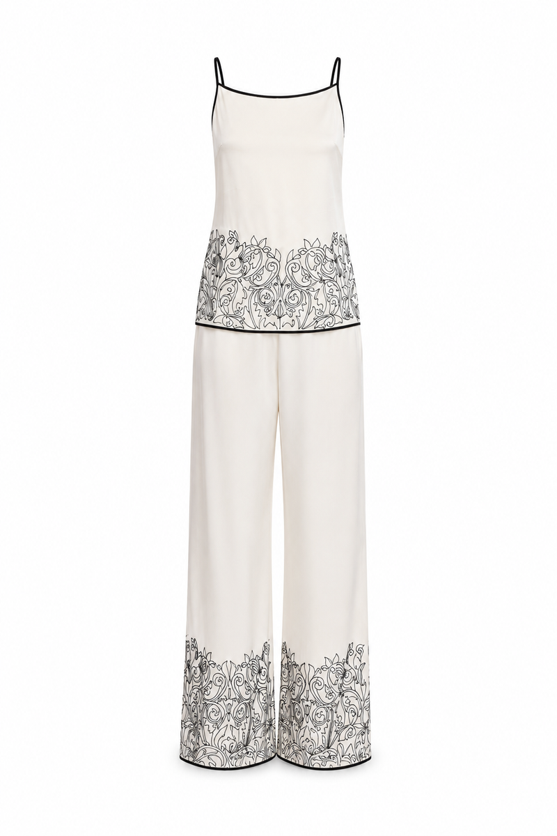 The Annalise Silk Satin Pajama Set