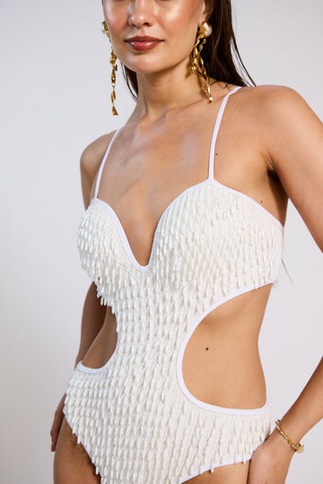 The Cielo White Cutout Swimsuit