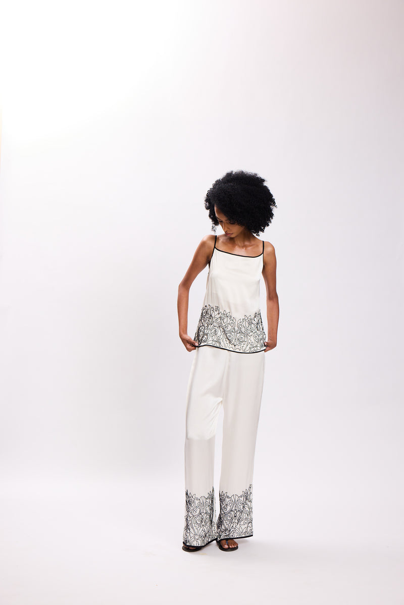 The Annalise Silk Satin Pajama Set