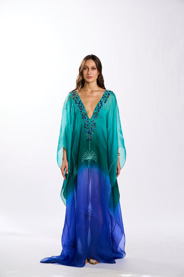 The Mira Ombre Embellished Kaftan