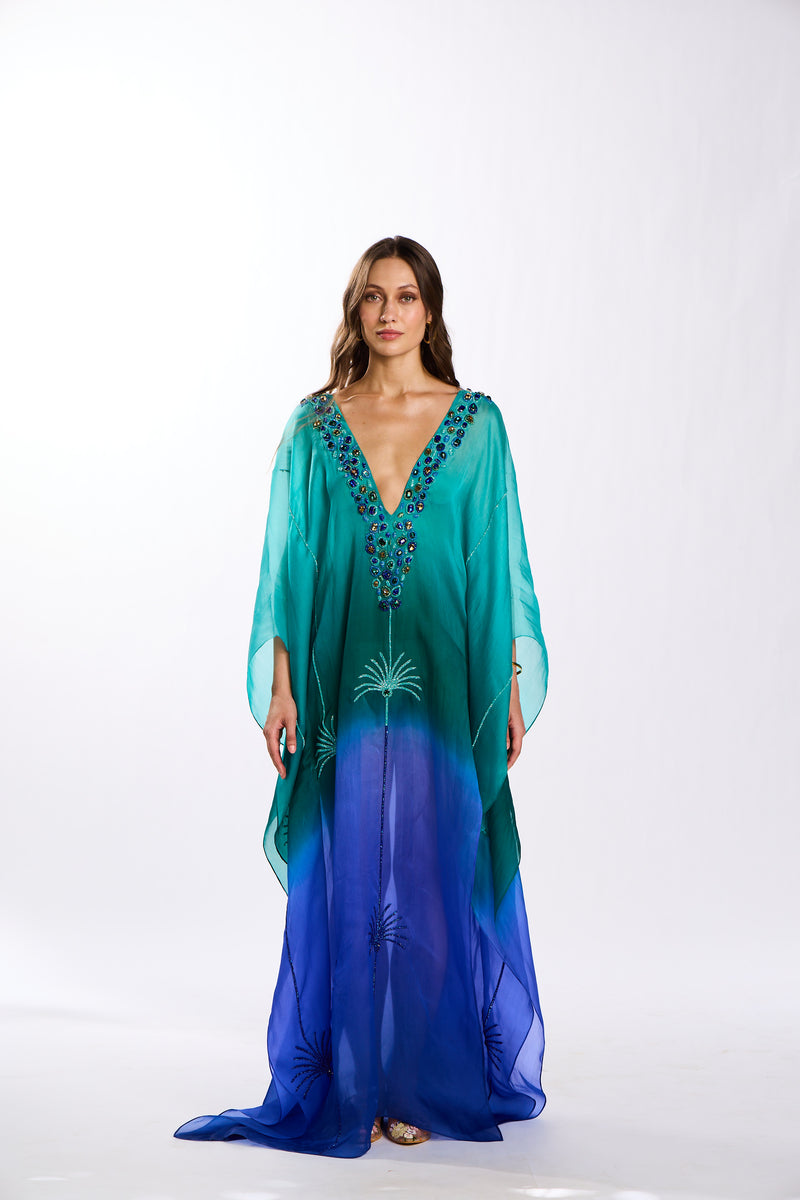 The Mira Ombre Embellished Kaftan