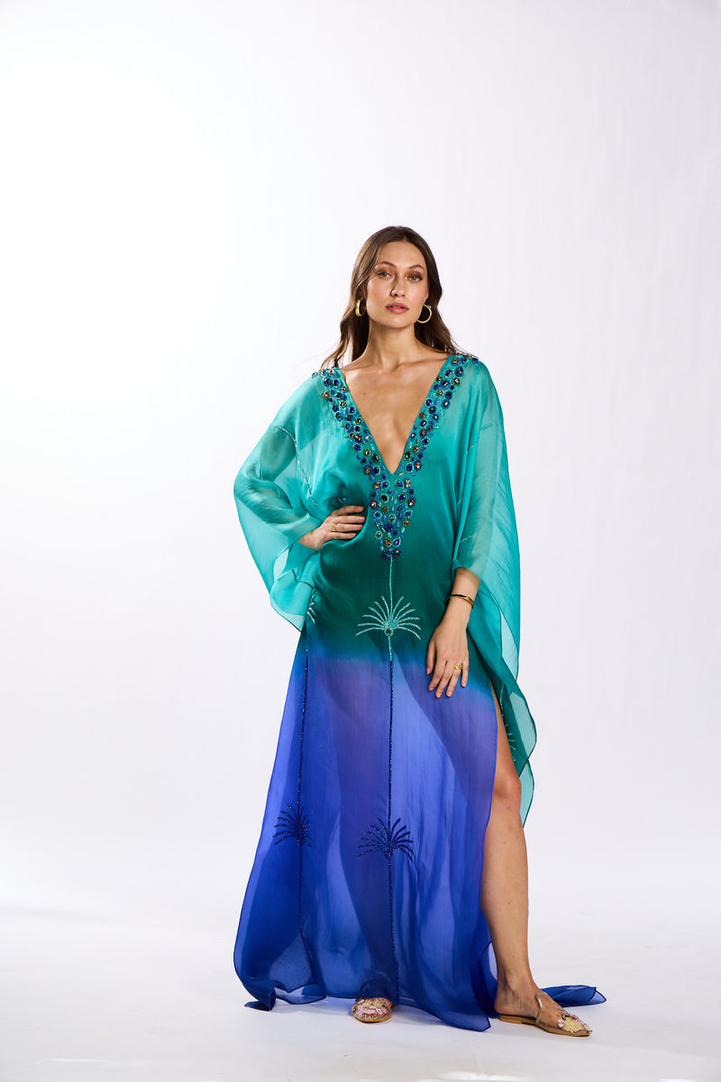 The Mira Ombre Embellished Kaftan