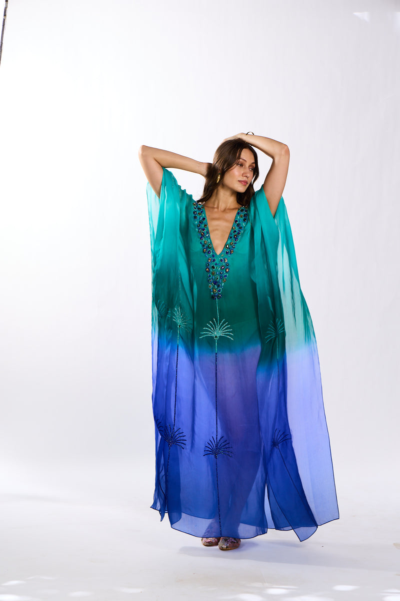 The Mira Ombre Embellished Kaftan