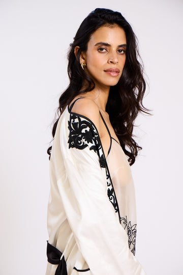 The Annalise Embroidered Silk Robe