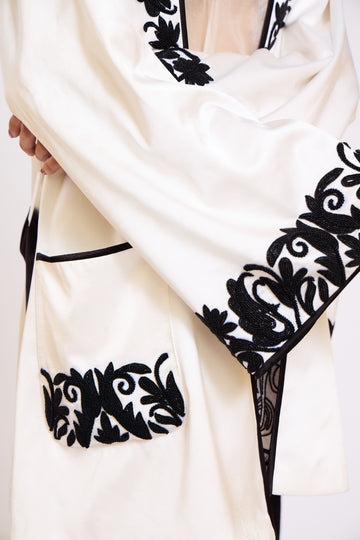 The Annalise Embroidered Silk Robe