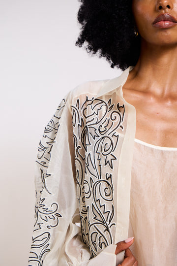 The Annalise Sheer Silk Organza Overshirt