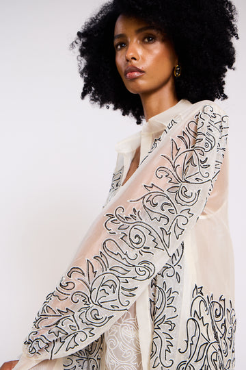 The Annalise Sheer Silk Organza Overshirt