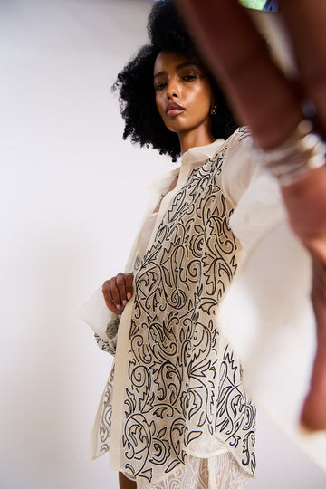 The Annalise Sheer Silk Organza Overshirt