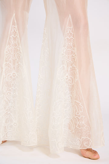 The Elara Embroidered Sheer Pant Set