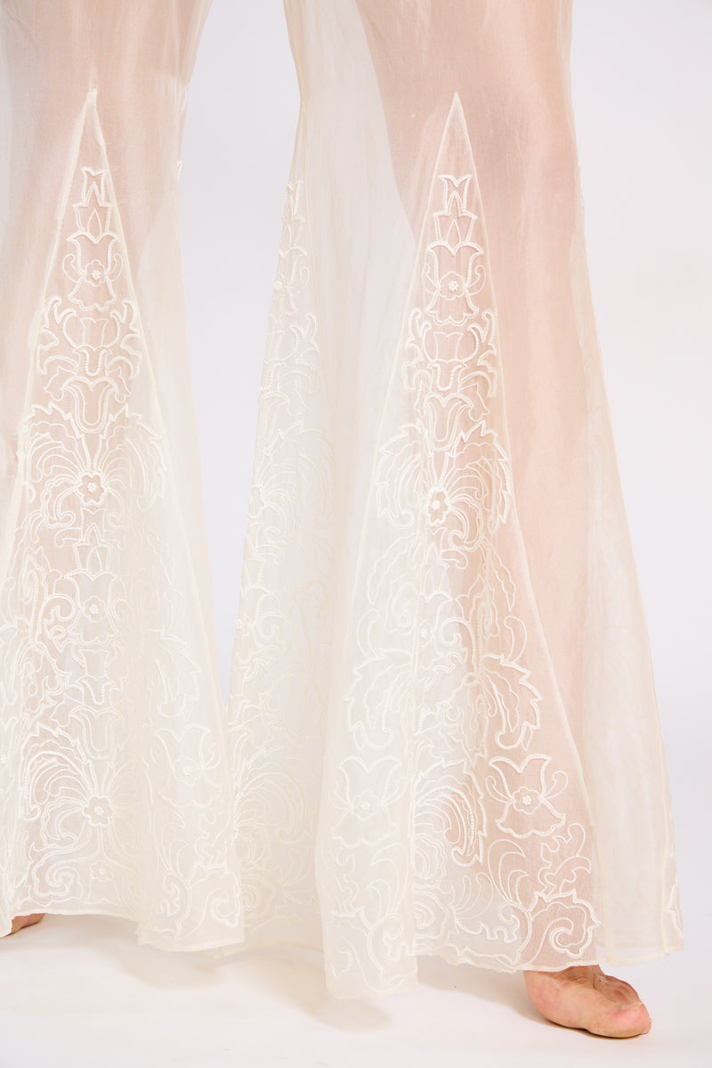 The Elara Embroidered Sheer Pant Set