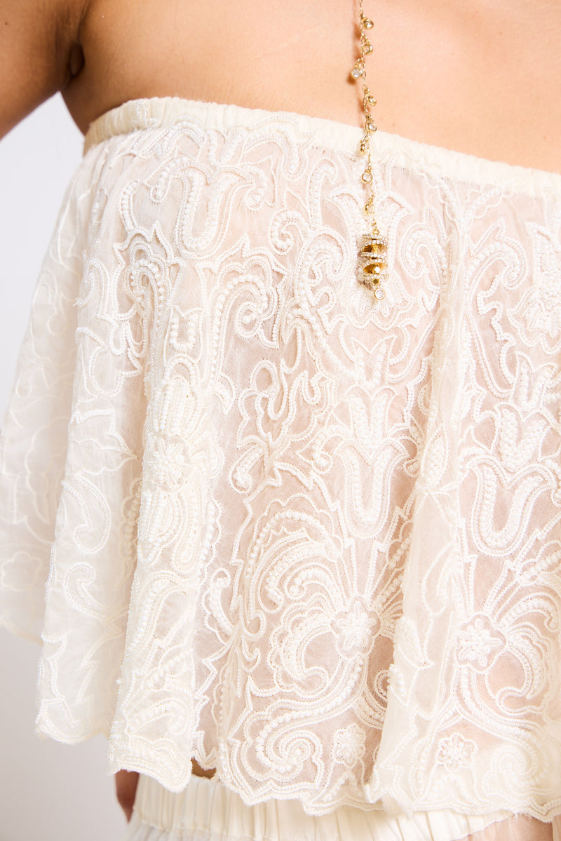 The Elara Embroidered Sheer Pant Set