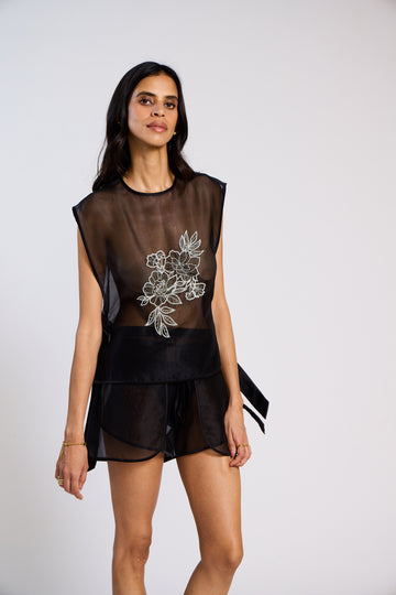 The Nocturne Sheer Organza Short Set