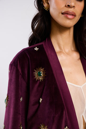 The Celeste Embellished Velvet Robe