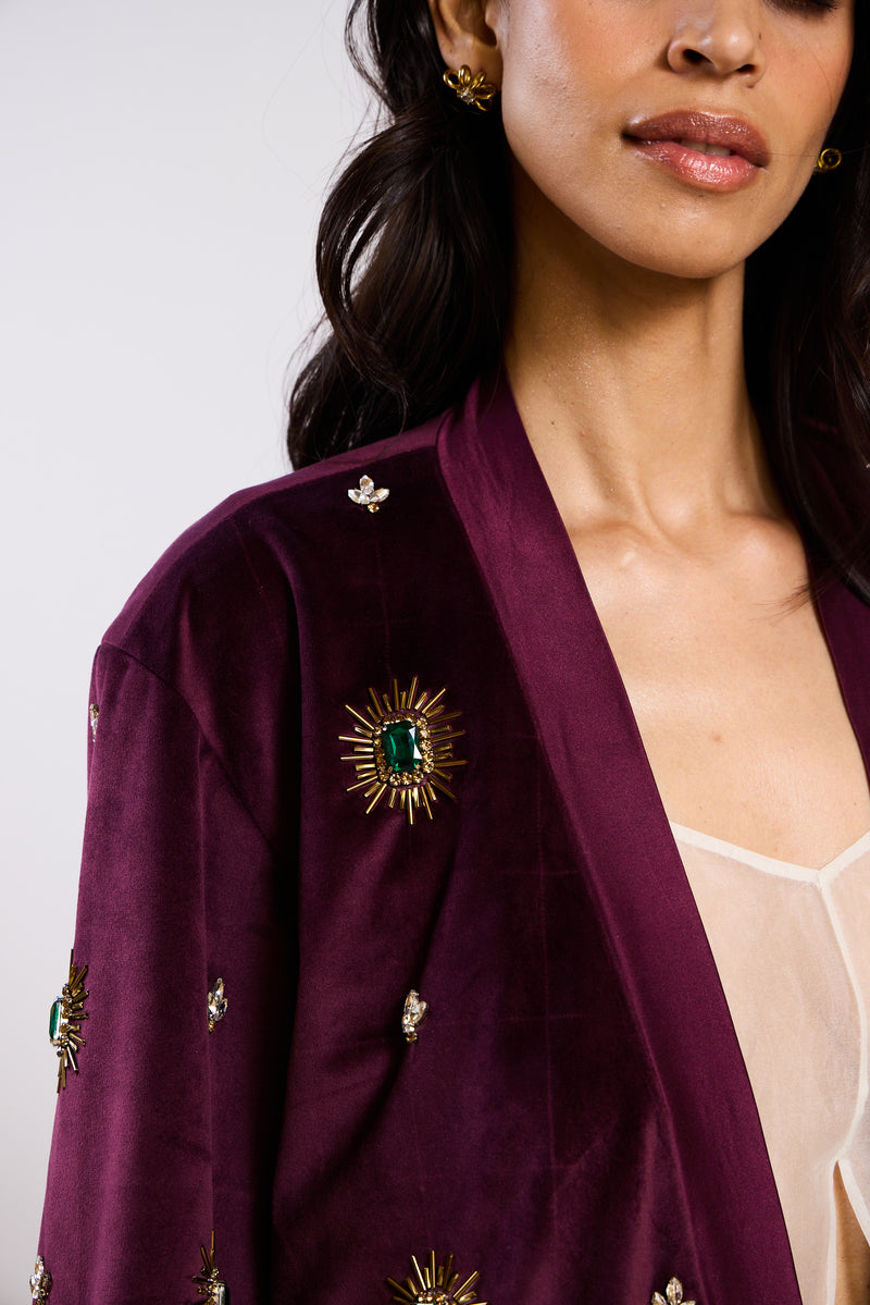 The Celeste Embellished Velvet Robe