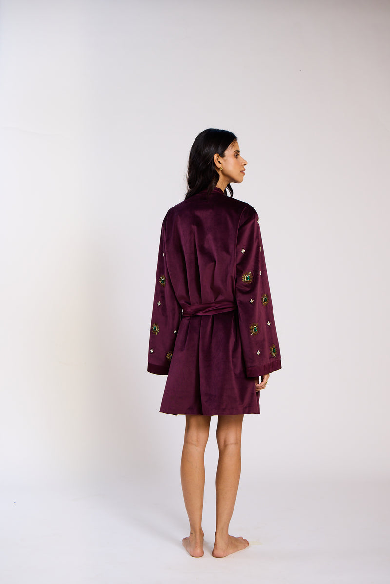 The Celeste Embellished Velvet Robe