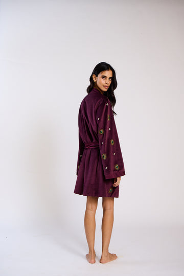 The Celeste Embellished Velvet Robe