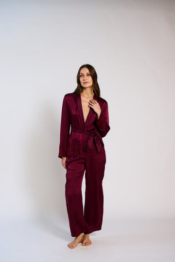 The Seraphine Hand Beaded Silk Satin Pant Set