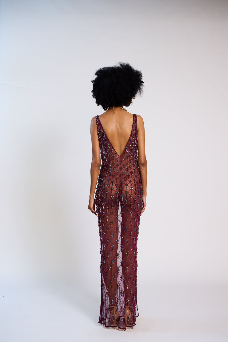 The Ellora Embellished Lattice Dress