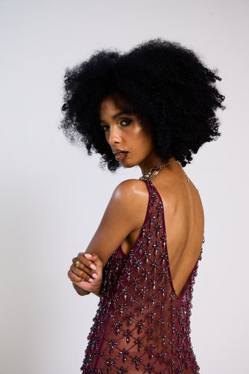 The Ellora Embellished Lattice Dress