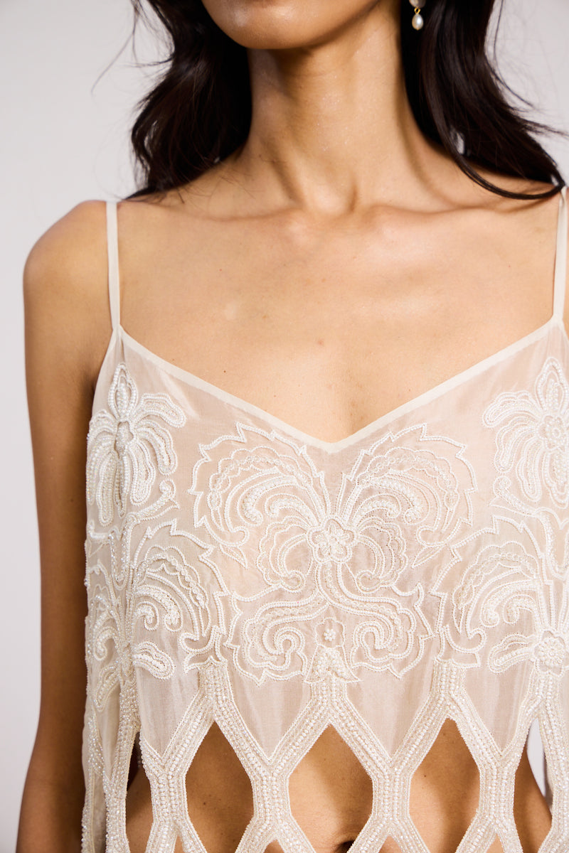 The Matsya Cutwork Fishnet Dress