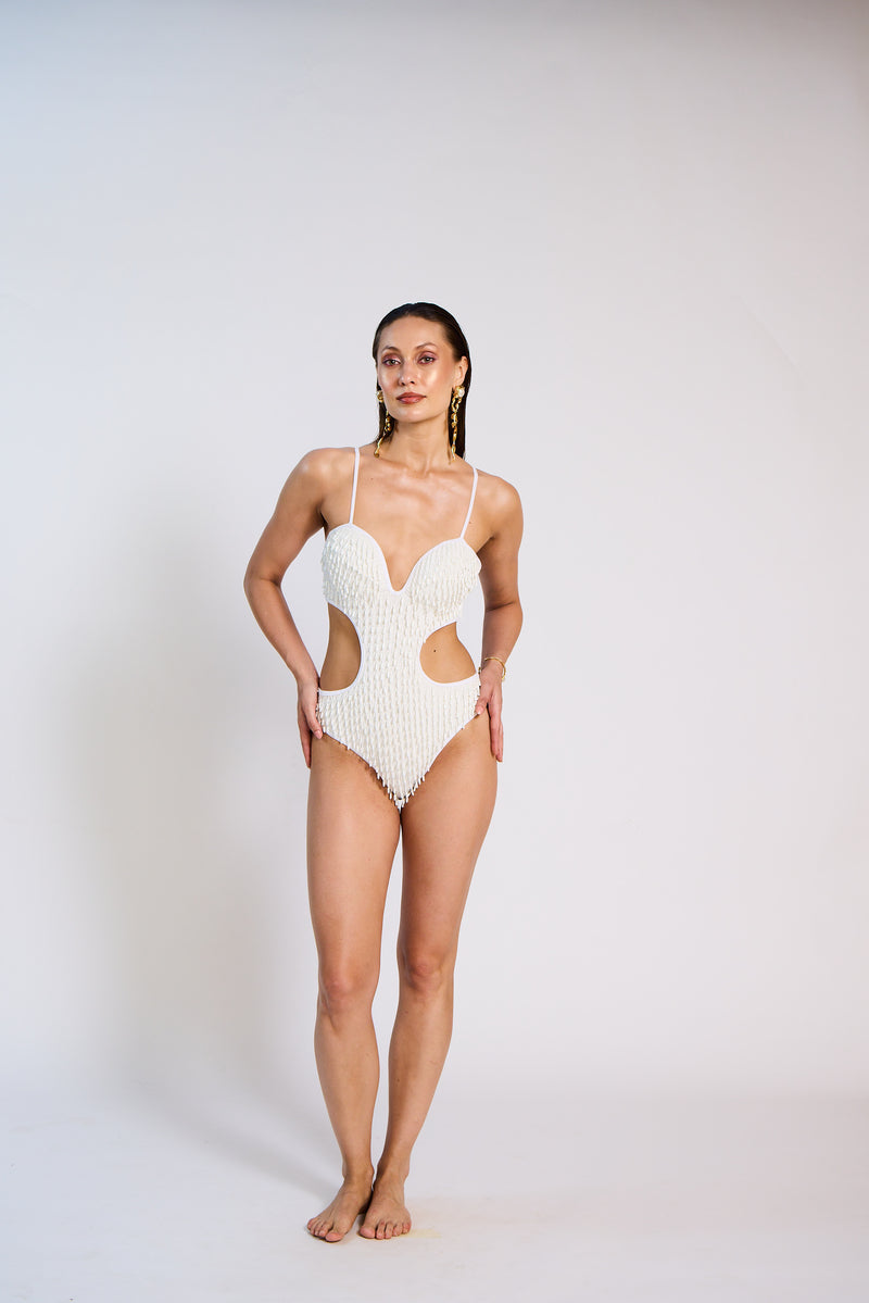 The Cielo White Cutout Swimsuit