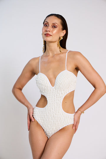 The Cielo White Cutout Swimsuit
