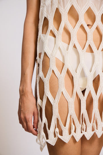 The Matsya Cutwork Fishnet Dress