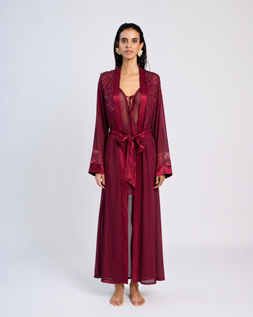 The Brahma Kamal Satin Silk Robe
