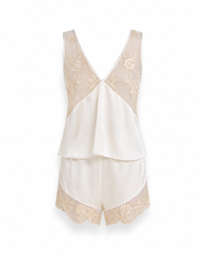 The Monsoon Bloom Silk Satin Short Set