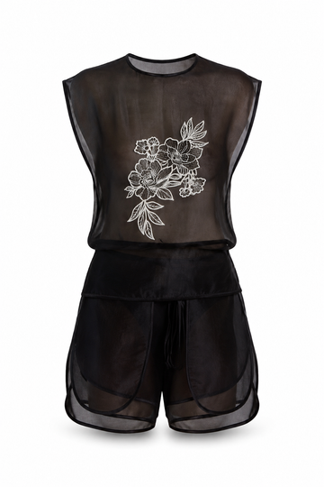 The Nocturne Sheer Organza Short Set