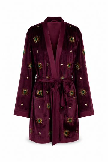 The Celeste Embellished Velvet Robe