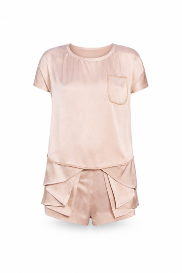 The Roselle Silk Satin Short Set