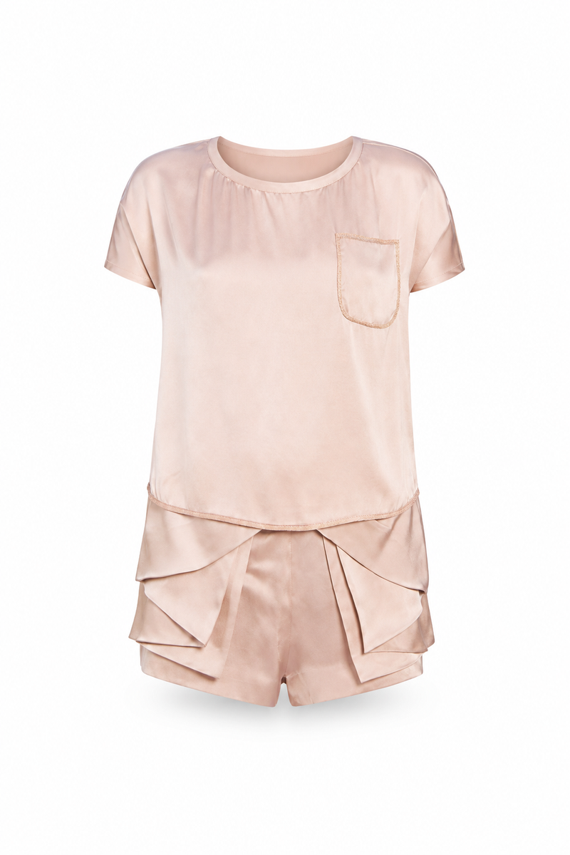 The Roselle Silk Satin Short Set
