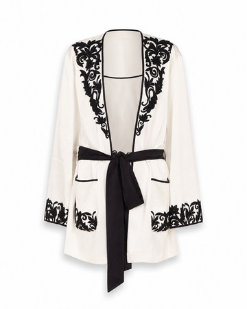 The Annalise Embroidered Silk Robe