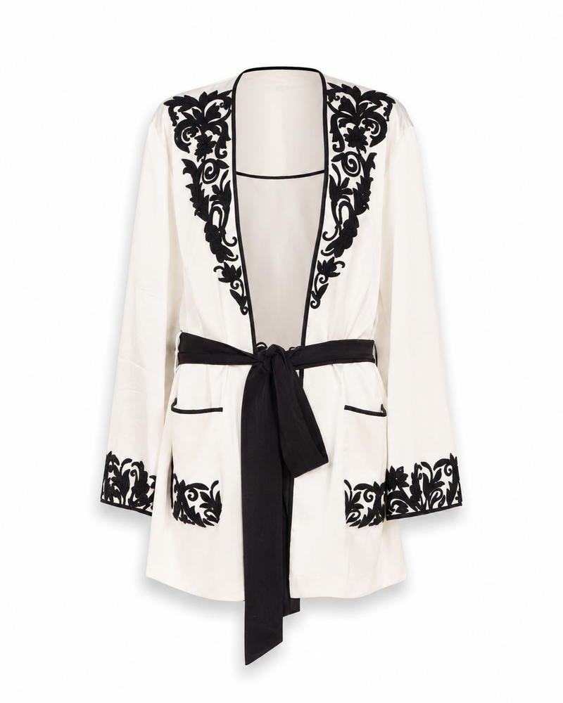 The Annalise Embroidered Silk Robe