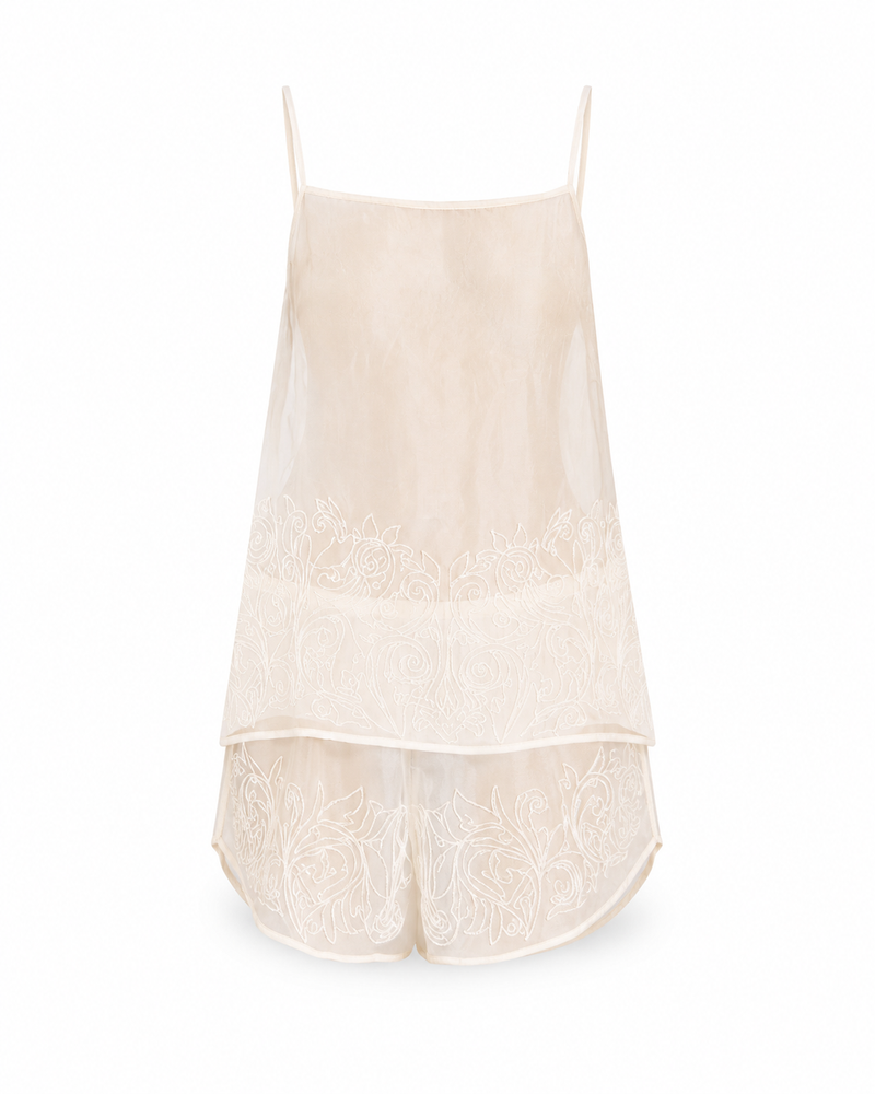 The Annalise Sheer Silk Organza Short Set
