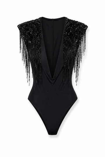 The Zyra Embellished Plunge Swimsuit