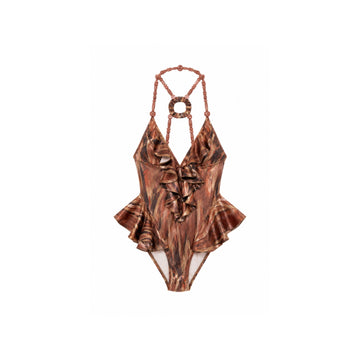 The Zeraya Ruffled Sculpted Halter Monokini